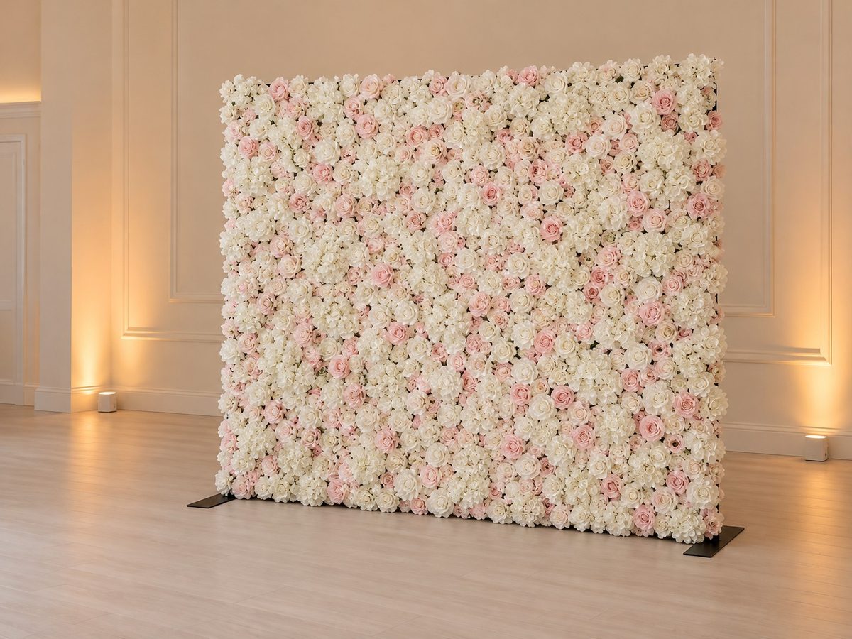Mur floral blanc pour fond photo