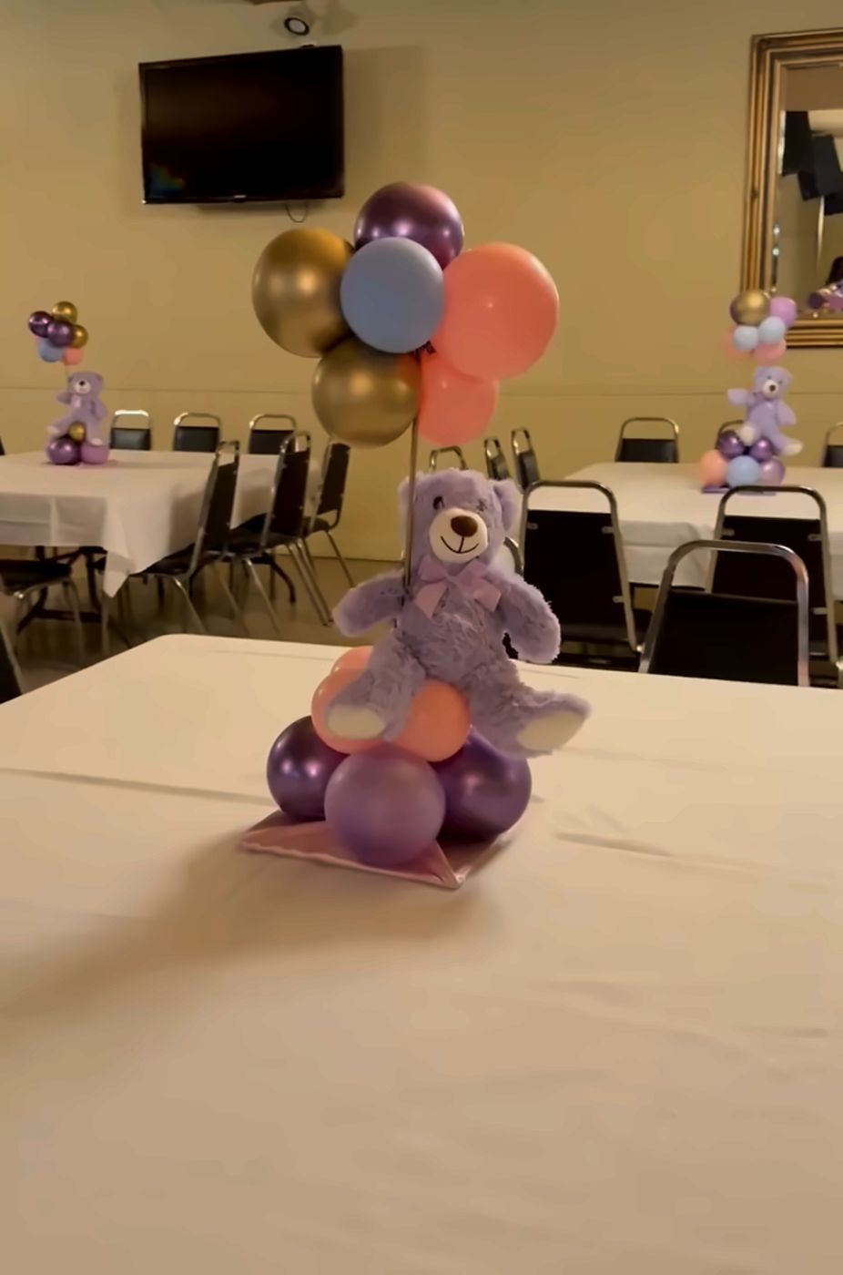 Centre de table ballons et ourson